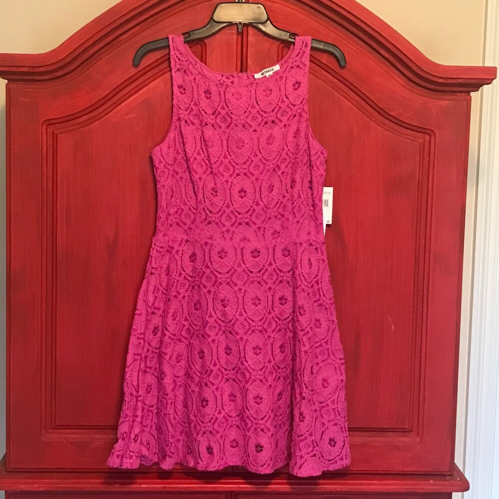 NWT BB DAKOTA pink lace lined dress size 10 sleeveless